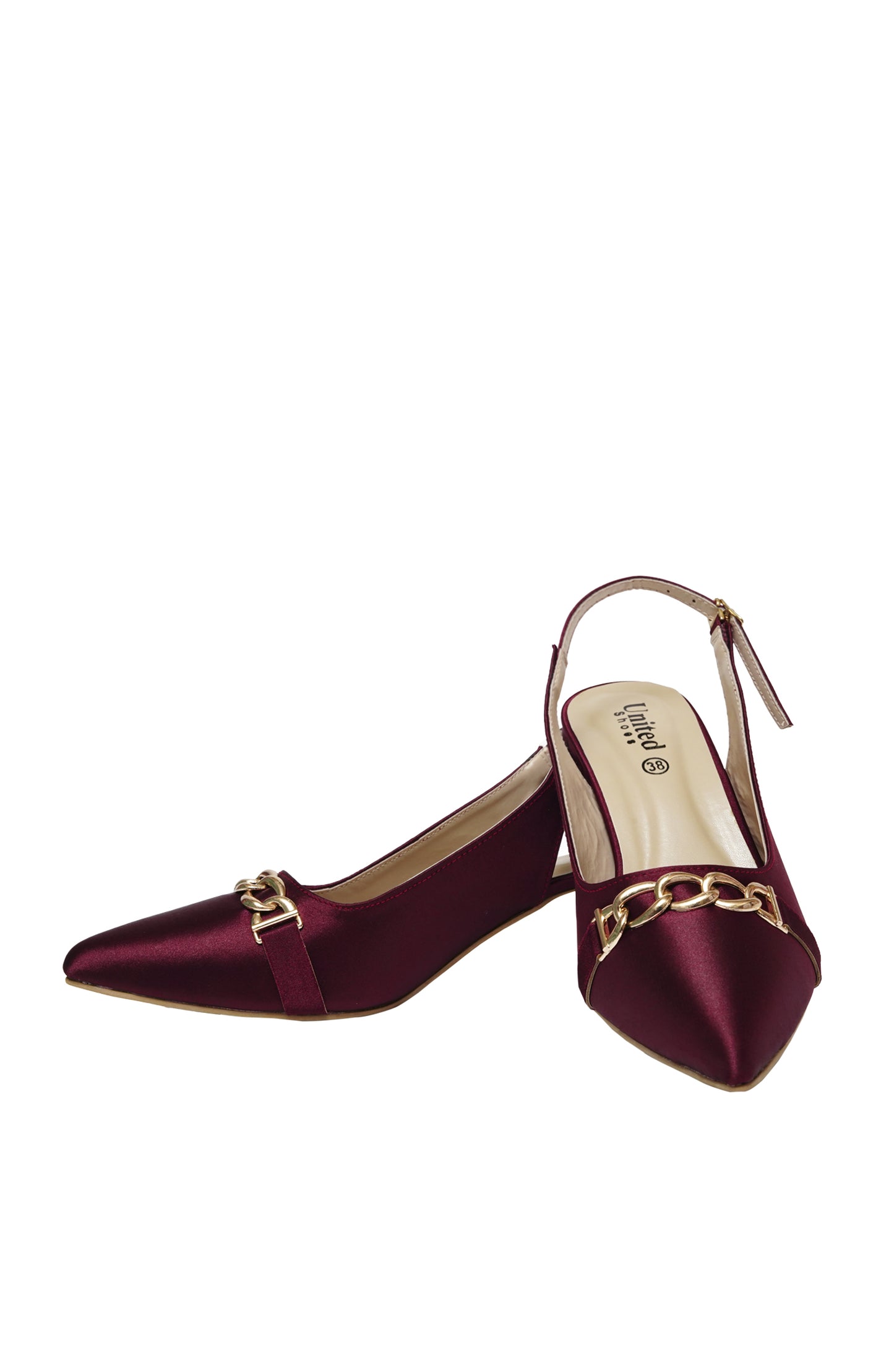 Burgundy Casual Heels