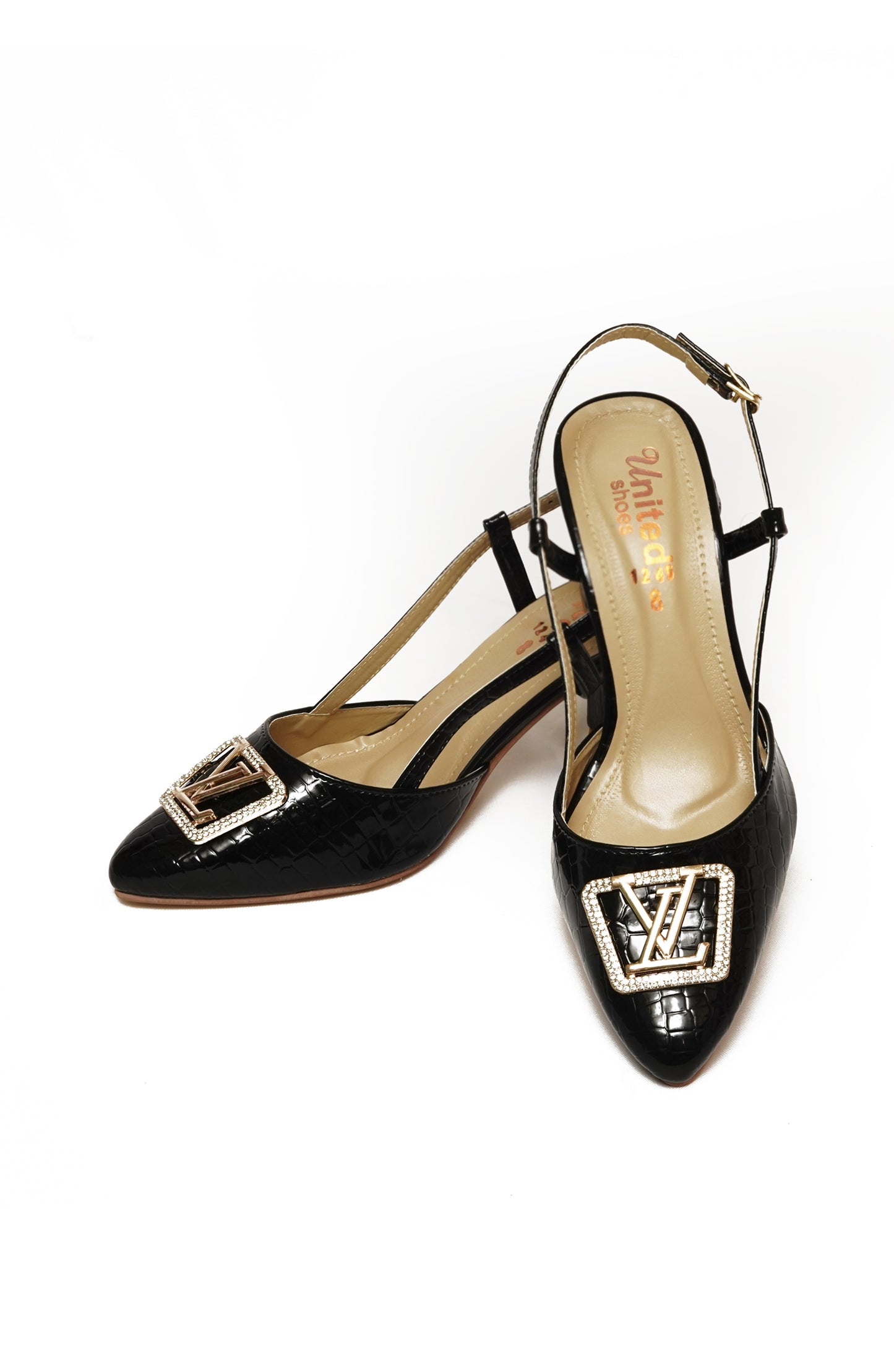 Black Fancy Open Court Shoes – Elegant, Stylish & Comfortable