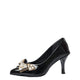 Black Fancy Court Shoes