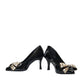Black Fancy Court Shoes