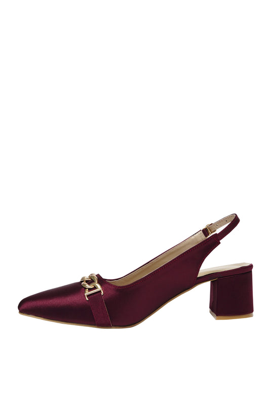 Burgundy Casual Heels