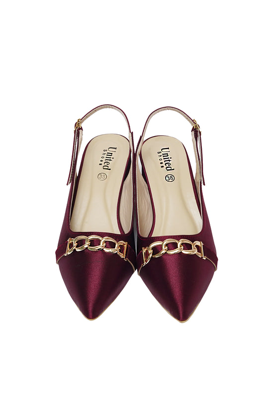 Burgundy Casual Heels