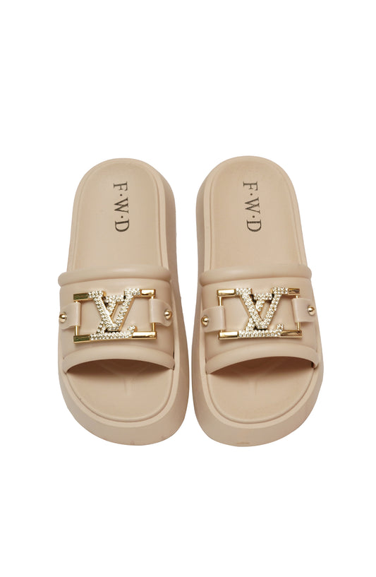 Beige Casual Wear Slippers