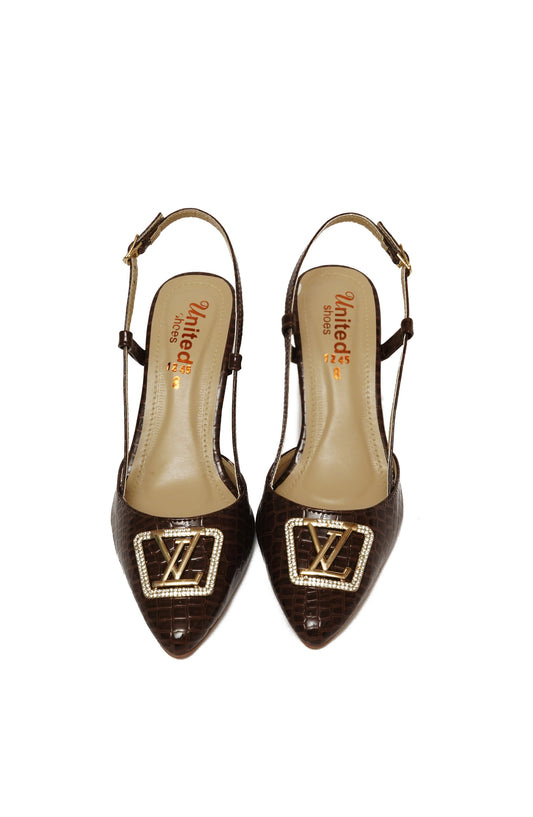 Brown Fancy Open Court Shoes
