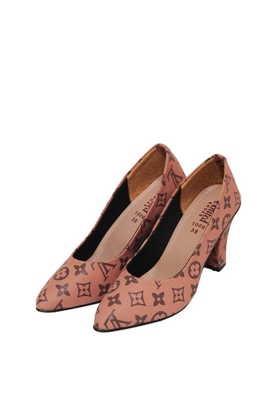 Pink Printed Court Shoes – Elegant, Durable & Stylish