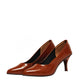 Brown Fancy Court Shoes