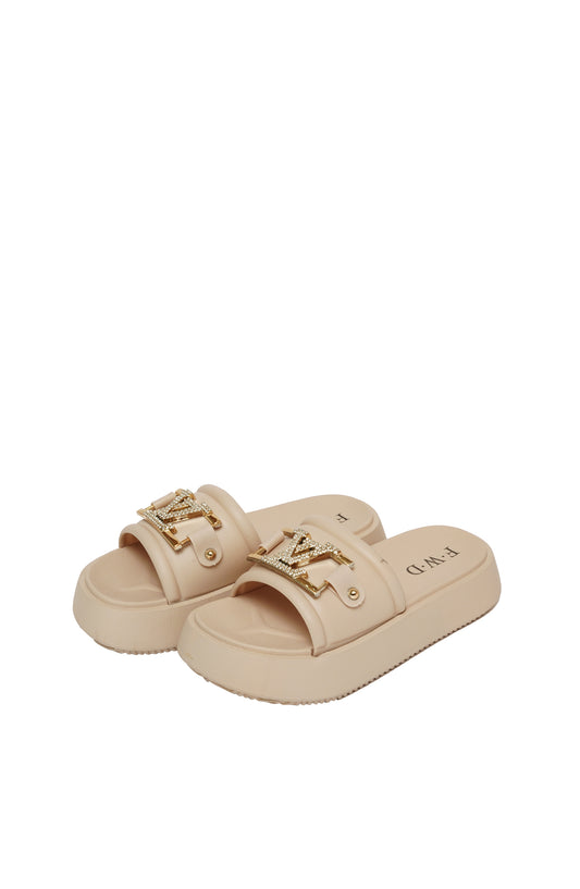 Beige Casual Wear Slippers
