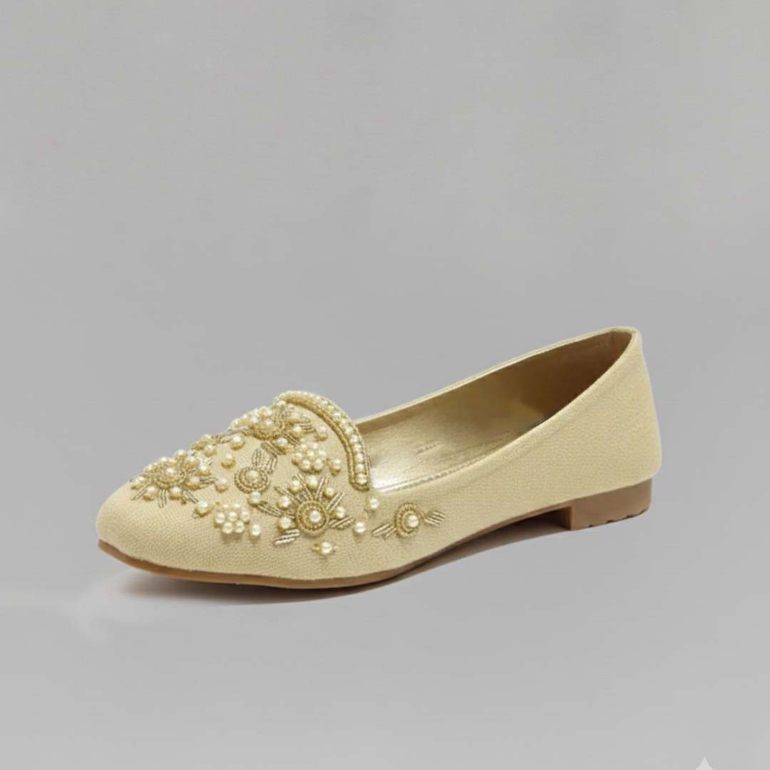 Amber Beaded Ethnic Pumps - Preego