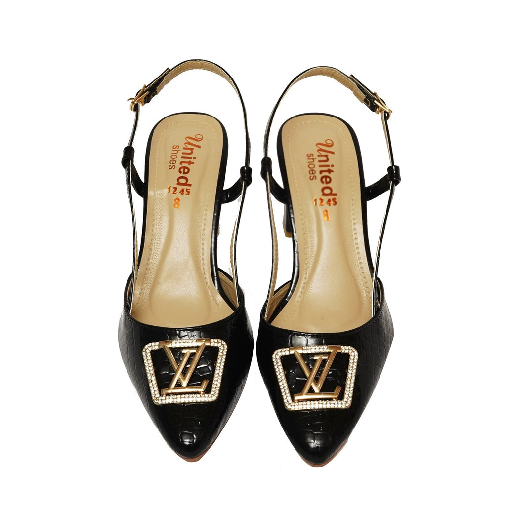 Black LV Buckle Sandals - Preego