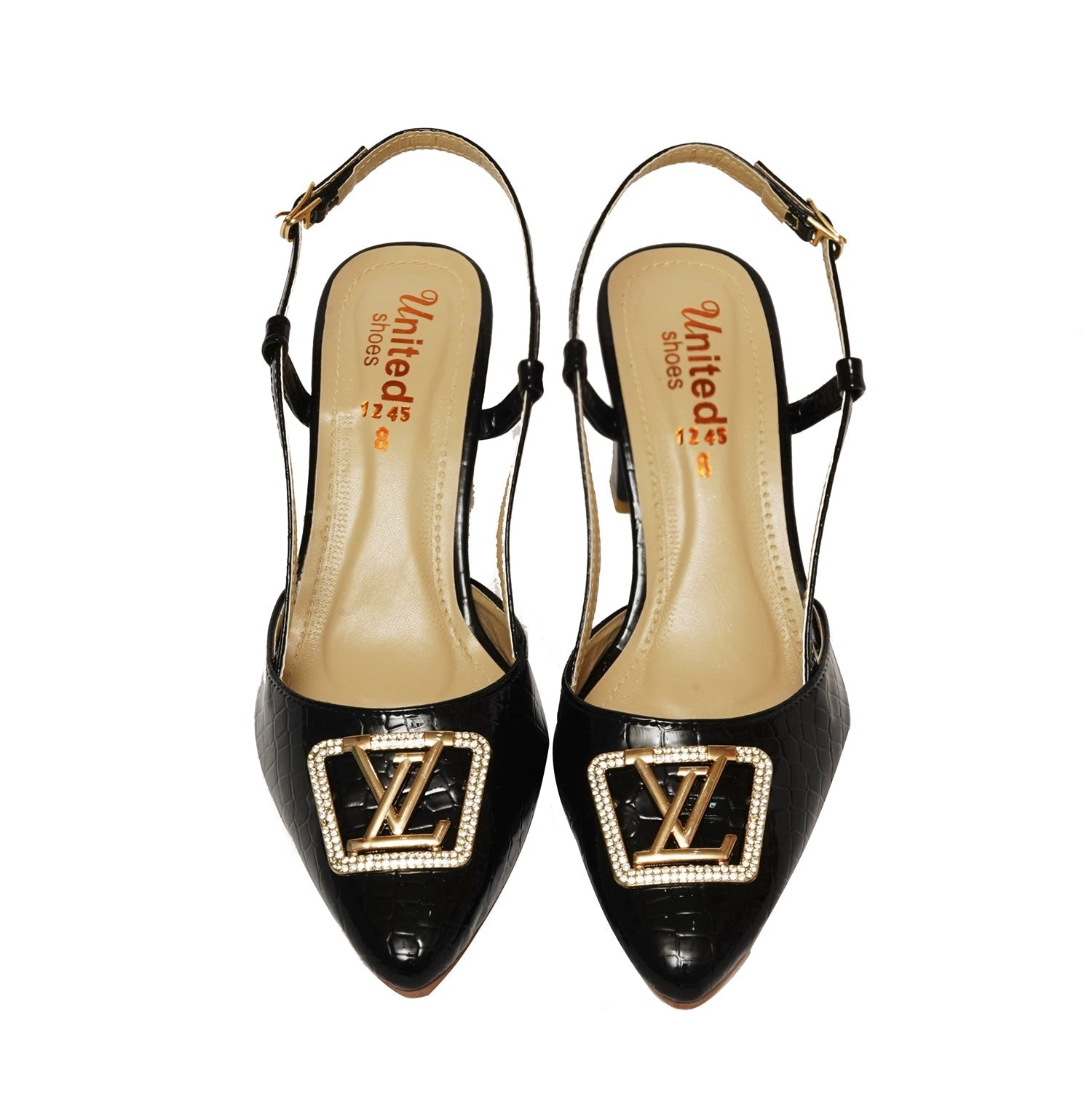 Black LV Buckle Sandals - Preego