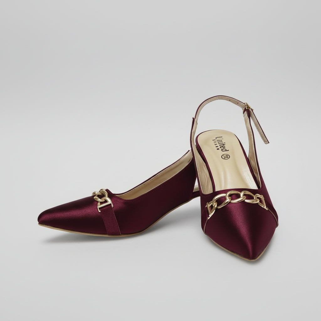 Burgundy Casual Heel Sandals - Preego