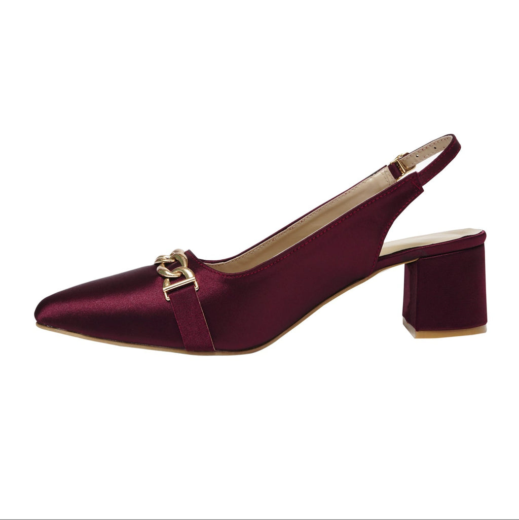 Burgundy Casual Heel Sandals - Preego