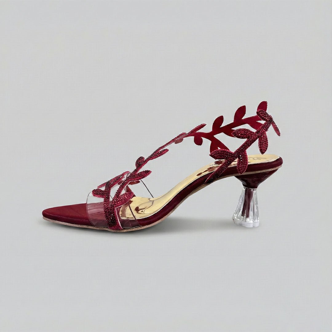 Crystal Leaf Red Hot Heels - Preego