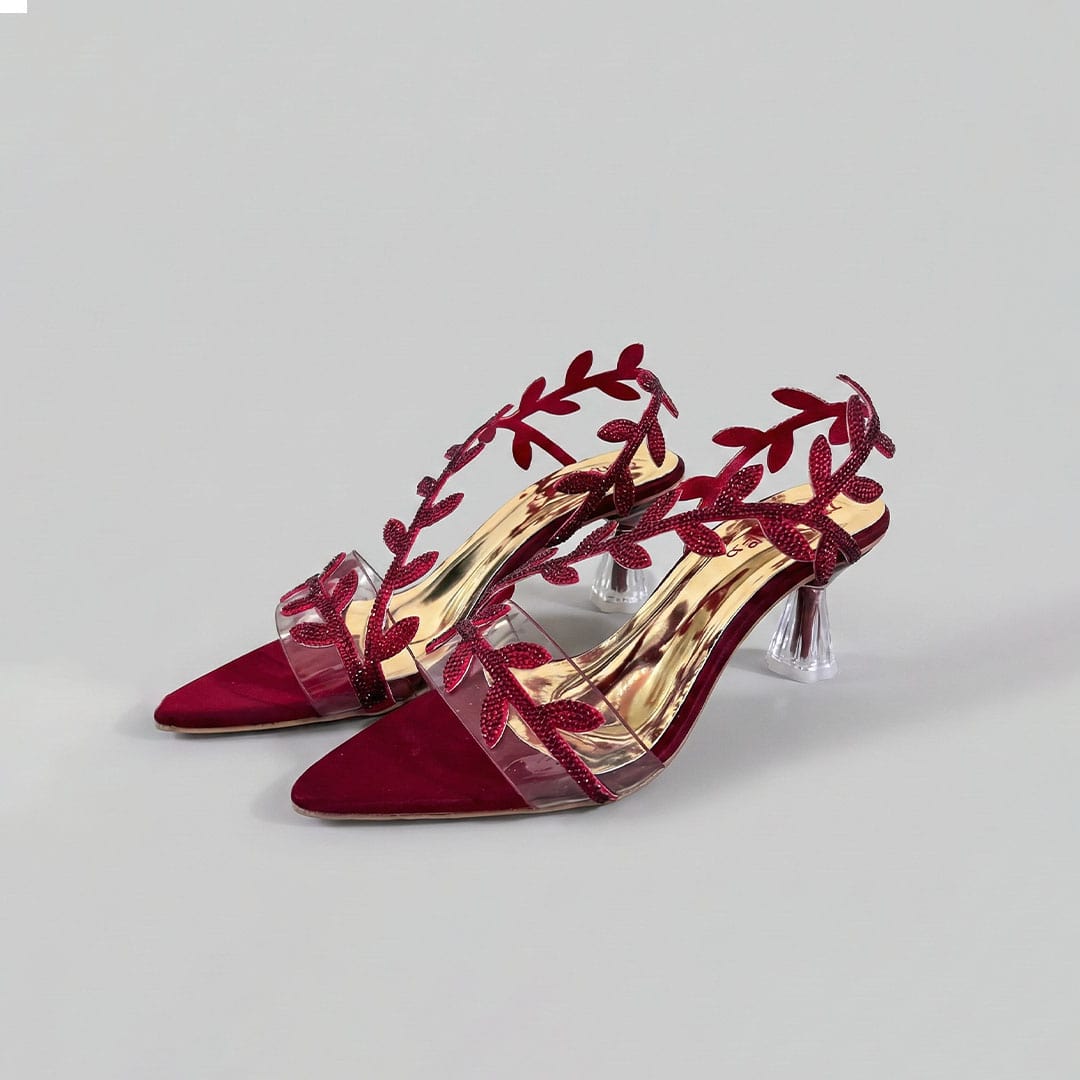 Crystal Leaf Red Hot Heels - Preego