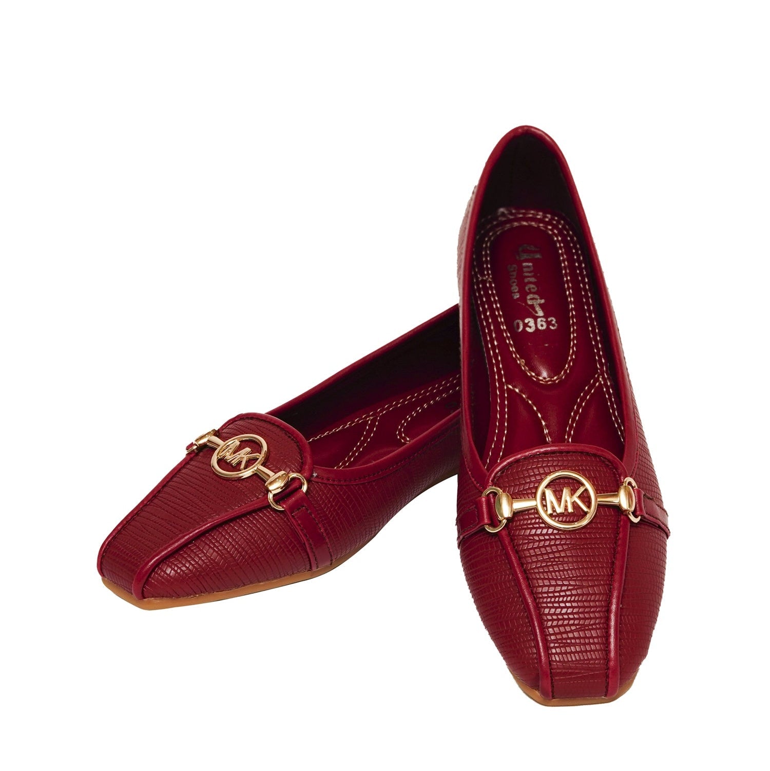 Maroon MK Flat Pumps - Preego