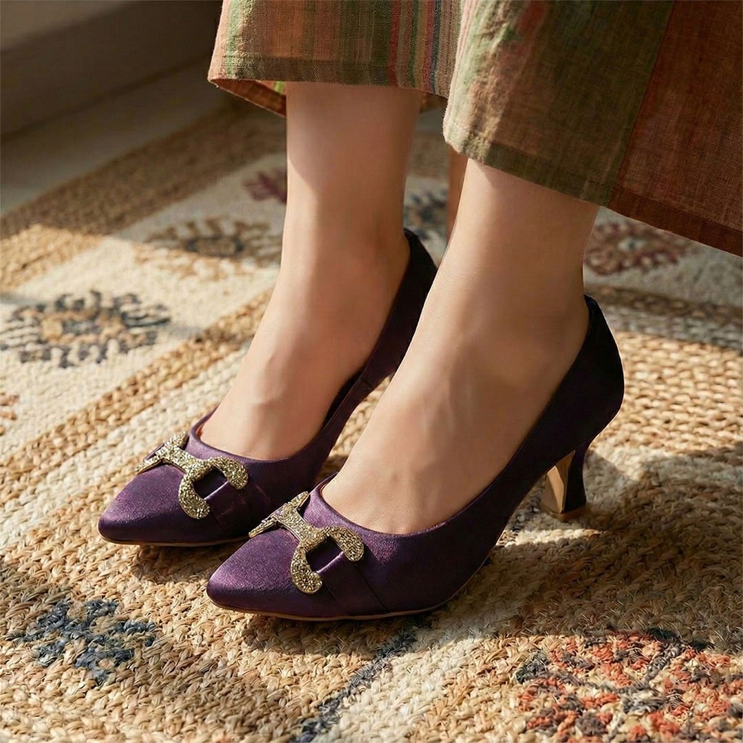 Royal Amethyst – Crystal Emblem Heels - Preego