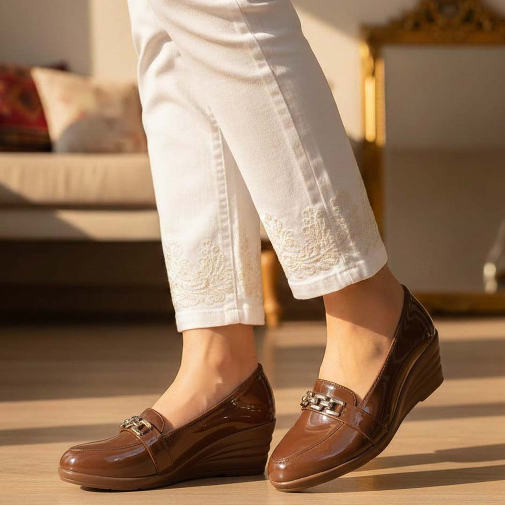 Wedge Pumps ( Brown ) - Preego