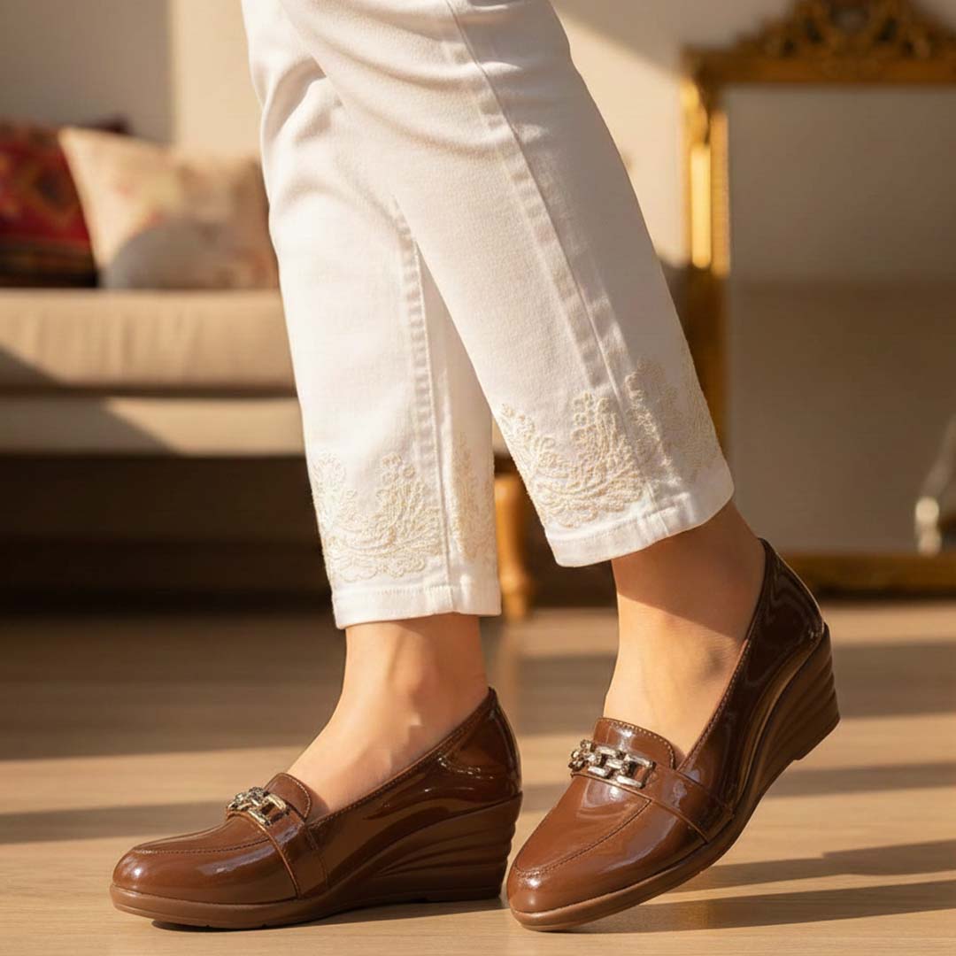 Wedge Pumps ( Brown ) - Preego