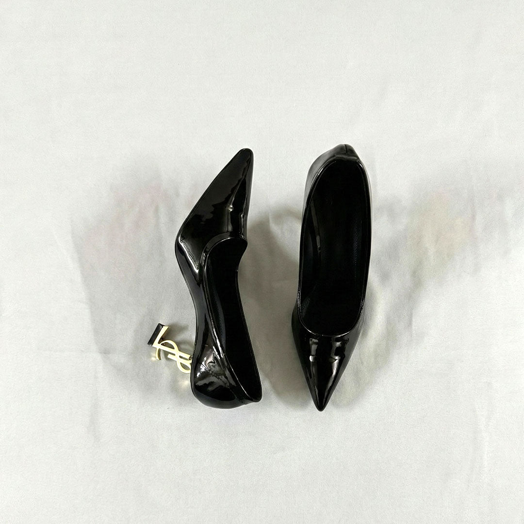 YSL Gloss Noir Heels - Preego
