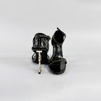 YSL Noir Iconic – Patent Strap Heels - Preego